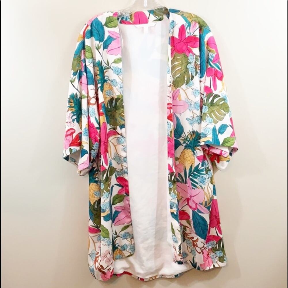Zara TRF Tropical Floral Kimono Asymmetrical